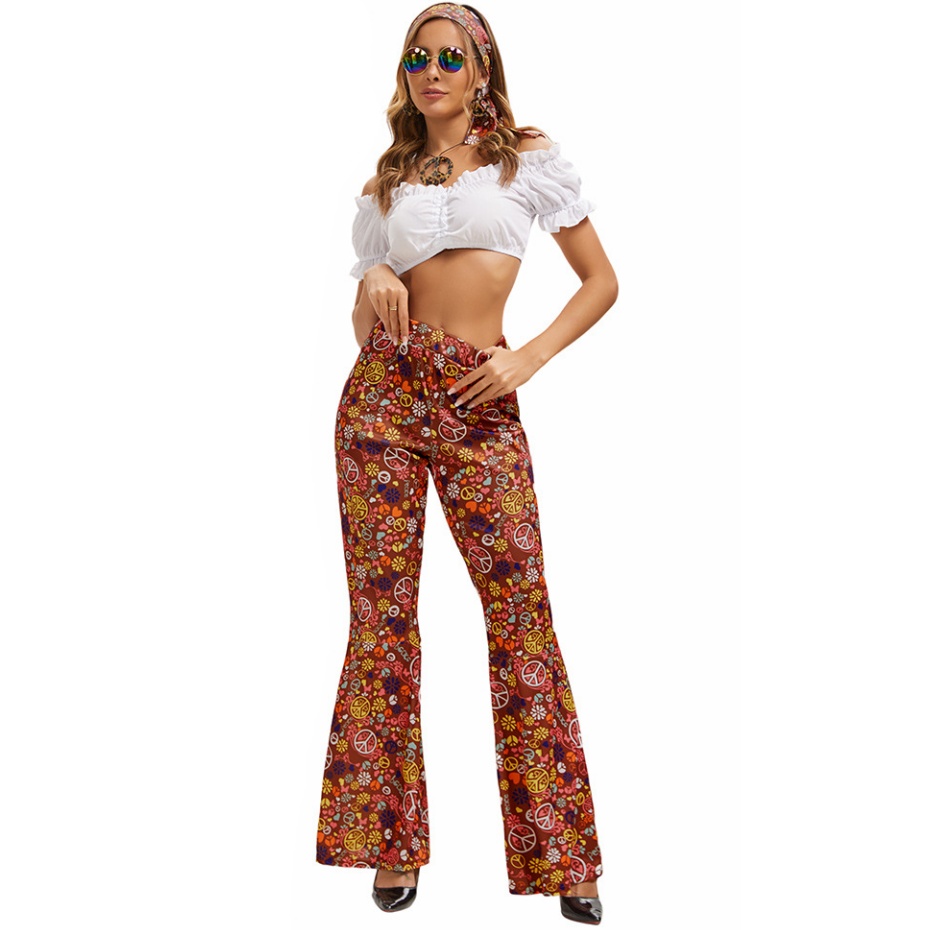 5 pcs 60s 70s Women Disco Hippy Hippie Costume Sets